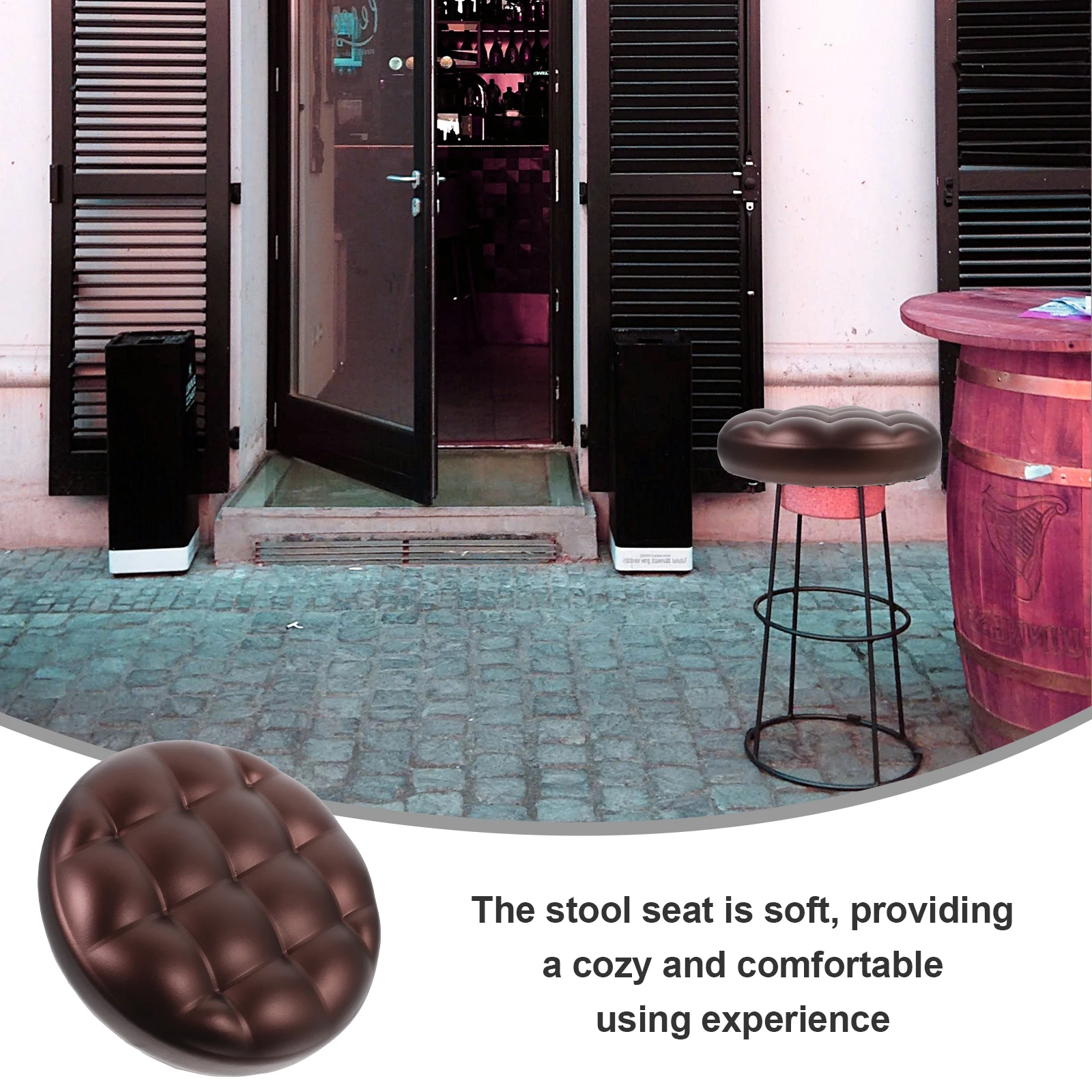 

Round PU Seat Cushion Replacement Bar Stool Stool Seat Soft Waterproof Comfortable Chair Pad Round Chair Seating
