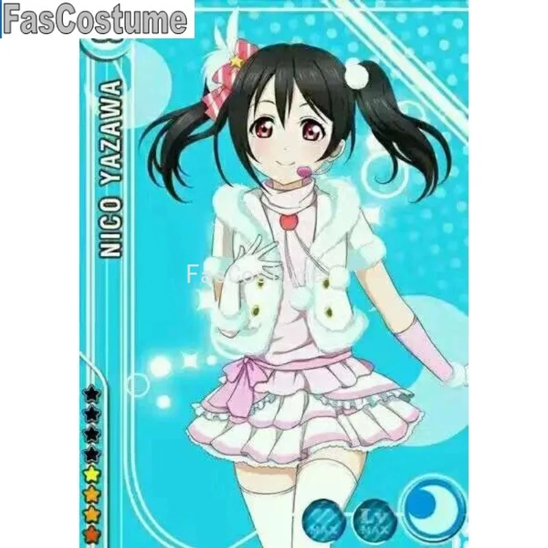 أزياء FasCostume [مخصصة] أزياء أنيمي Lovelive Yazawa Niko Snow Halation Stage بدلة ألعاب أزياء تنكرية جميلة زي حفلات