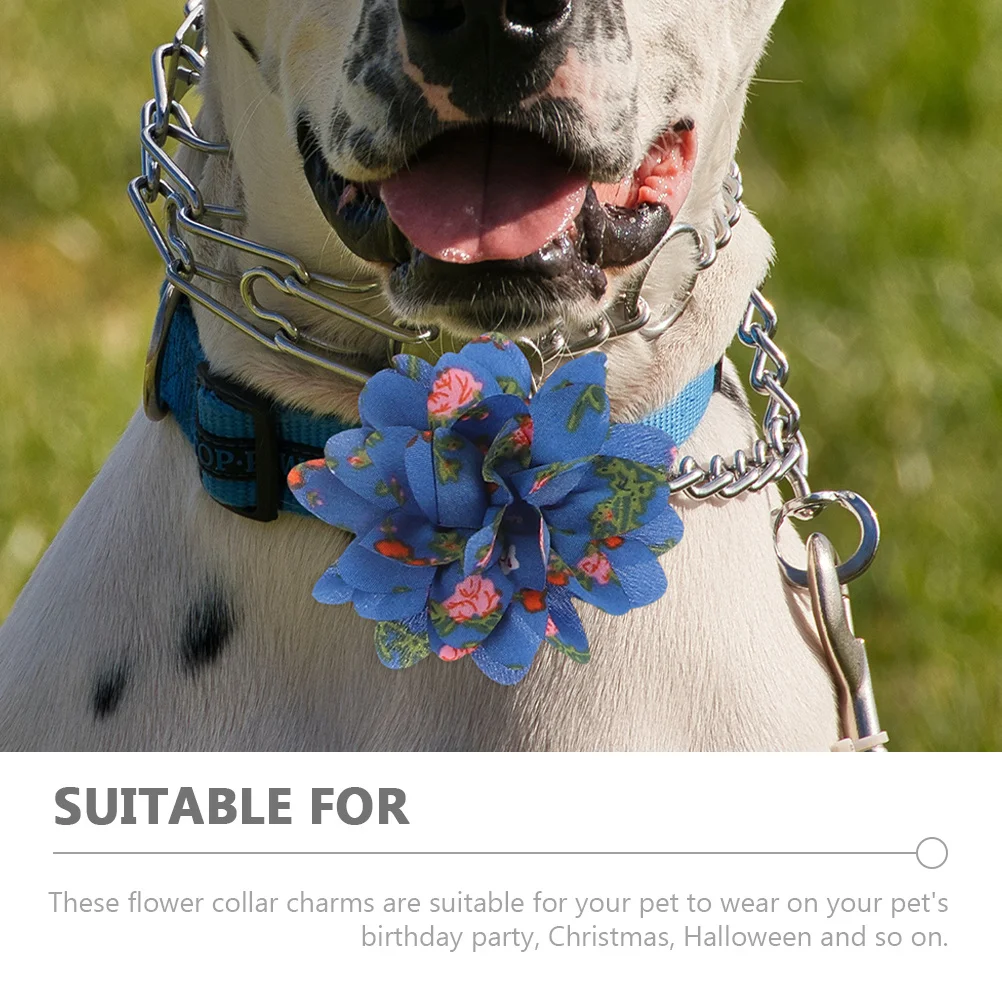20 قطعة جرو القط طوق زهرة الزينة دائم غير يتلاشى النبيلة نظرة للحيوانات الأليفة التصوير الدعائم طوق بكلاب الزهور #2