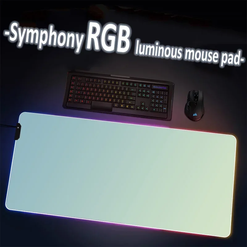 Morandi Solid Color Luminous Mouse Pad  Gaming Accessories Desk Mat Customized Extra Large RGB Gradient Gaming Keyboard