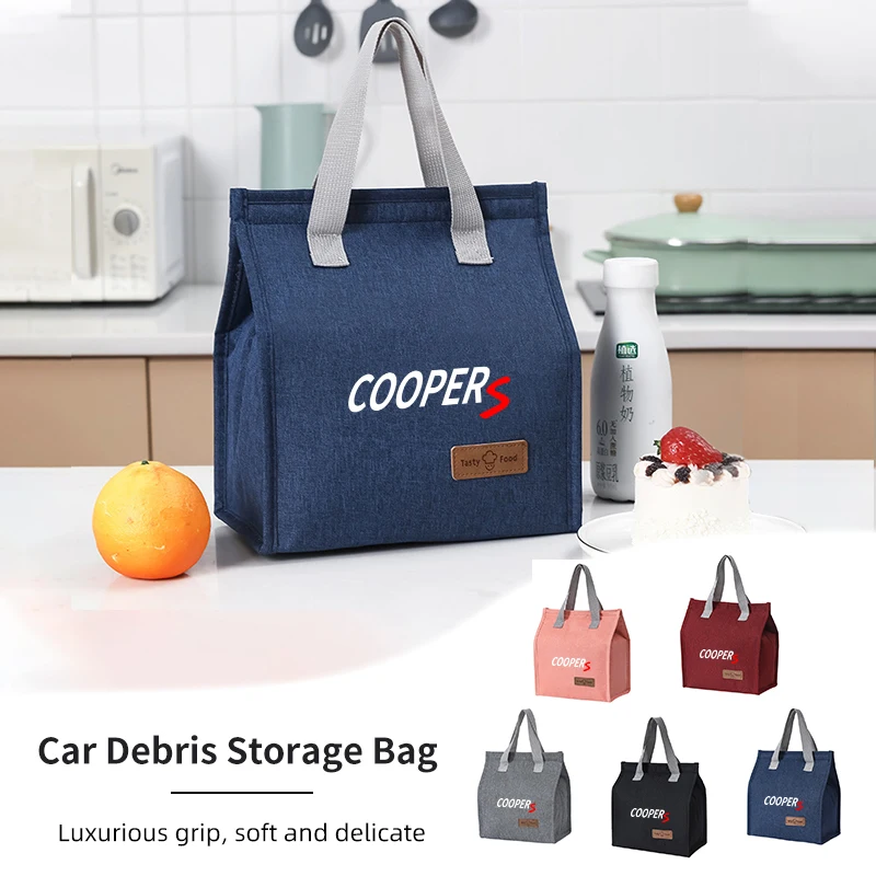 

Student Insulated Lunch Bag Picnic Drink Lunchbox Outdoor Office Food Bag For MINI Cooper JCW WORKS R55 R56 F55 F56 R57 R58
