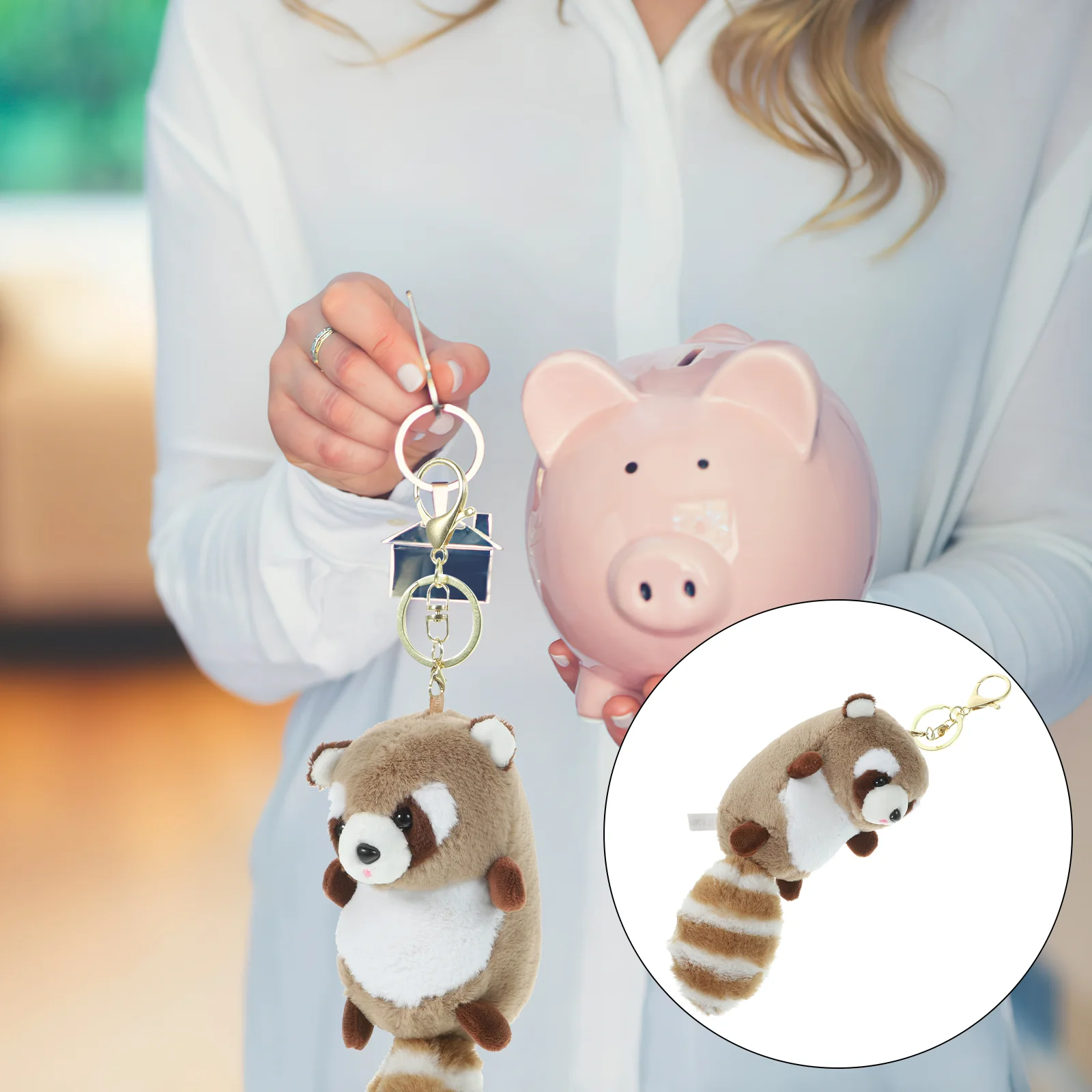 

Red Panda Pendant Keychain Adorable Bag Plush Decorative Stuffed Cute Keychains for Women Backpack