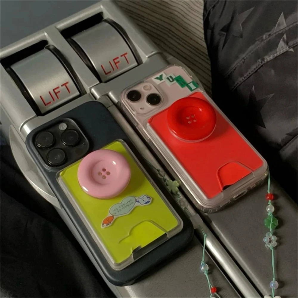 Ins красочная кнопка для телефона Griptok, держатель для кольца на палец, подставка для IPhone 17 Pro, складной однотонный карманный складной кронштейн для розетки