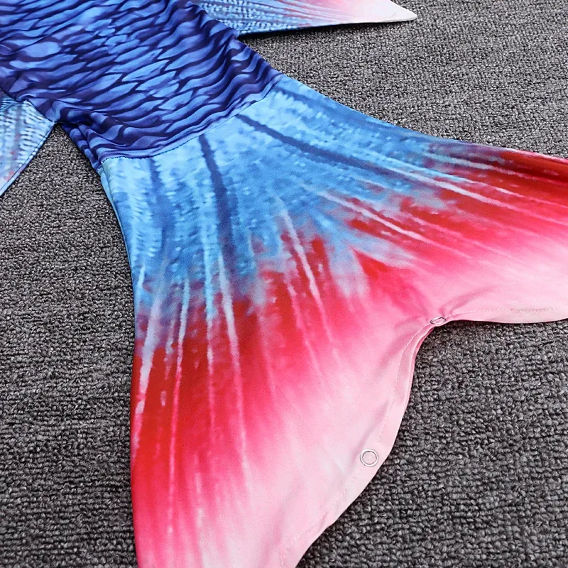 Kids Children Little Mermaid Tail Costume,Girl Swimmable Monofin Bikini Bathing Swimsuit Set Mermaid Tails for Swimming Cosplay