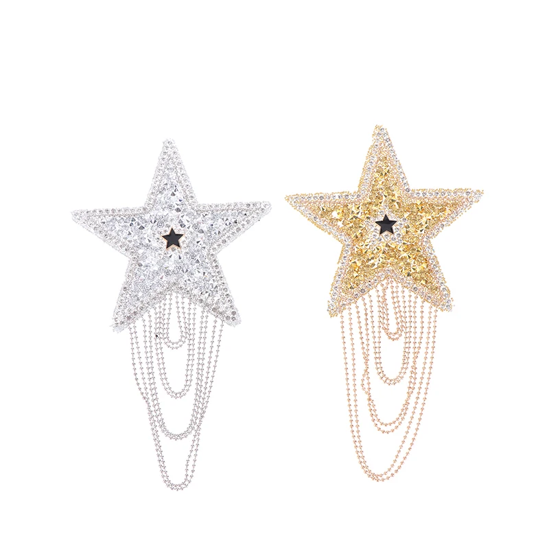 Stylish Crystal Rhinestone Star Tasse Iron On Patches Applique For Clothing Shoe Bag Sticker Jewelry Accessories
