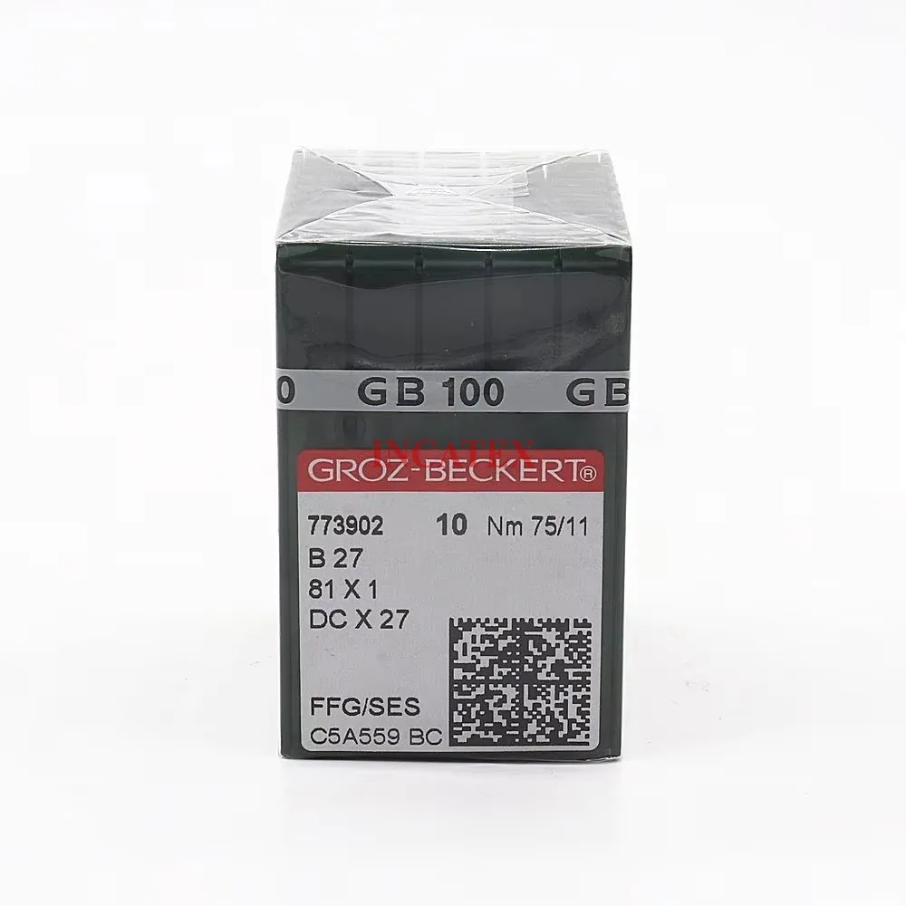 100 Pcs Genuine Groz Beckert Sewing Needle B27 81X1 DCX27 FFG/SES Nm 75/11 80/12 90/14 100/16 For Industrial Sewing Machine