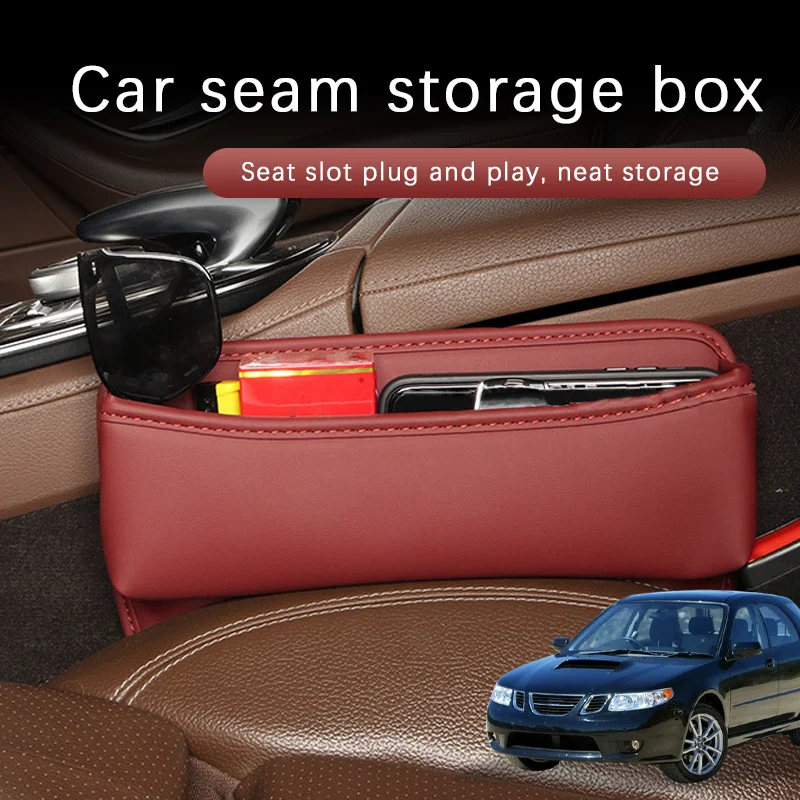 

Car Seat Gap Storage Box Driver Front Auto Seat Gap Filler Organizer Wallet Keys Card Storage Box For Saab 9-2x