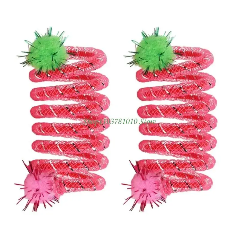 U55D 2PCS Buntes Federrohrkatzen Spielzeug ermutigt aktives Spielzimmer oder Garten