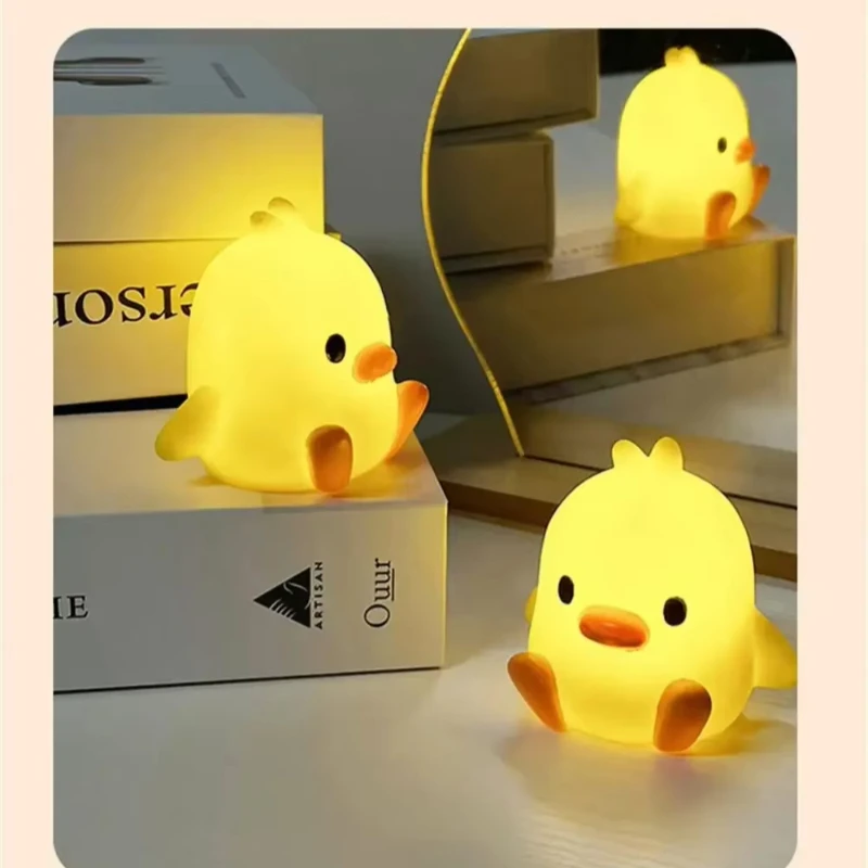 Sono dos desenhos animados noite lâmpada animal dos desenhos animados pato frango led para luz suave noite crianças quarto cabeceira decoração para casa luz ambiente