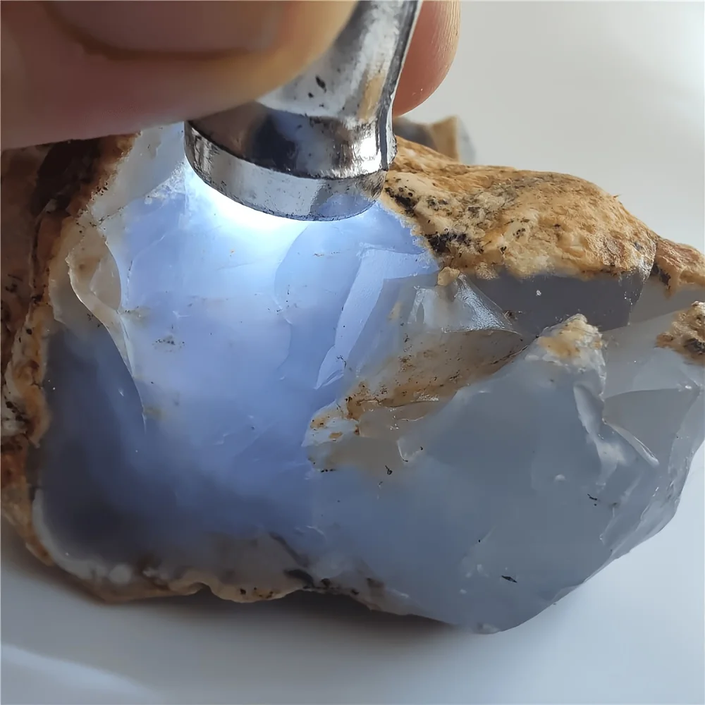 1pc Blue Chalcedony Raw Stone, Perfect Gift for Relatives and Friends, Suitable for Crafts & Jewelry Making