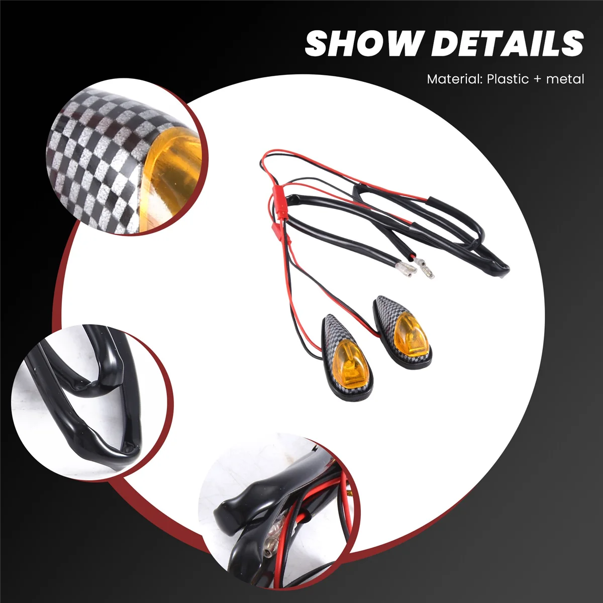 고출력 LED 미니 표시기, 깜박이는 신호등, 2 개 오토바이