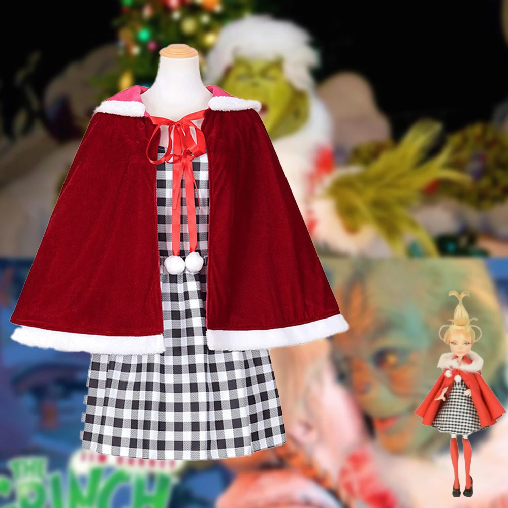 Рождественские семейные костюмы для косплея Grinchy Green Monster, милый наряд для ролевых игр, комбинезон для дня рождения, пижама на Хэллоуин