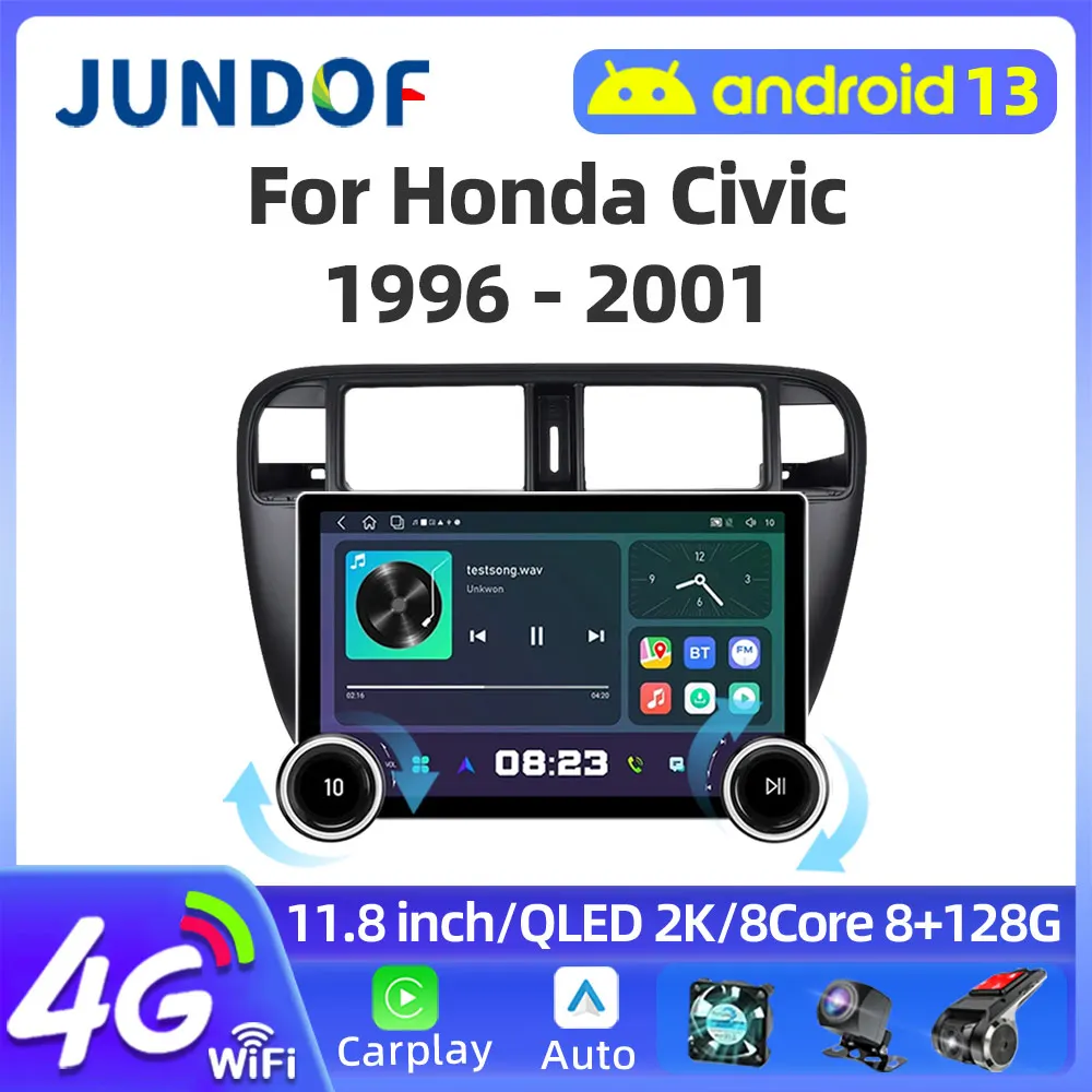 

11.8" 2K 2Din 4G Android Car Radio Stereo Multimedia Video Player For Honda Civic 1996-2001 LHD Navigation GPS Carplay Bluetooth