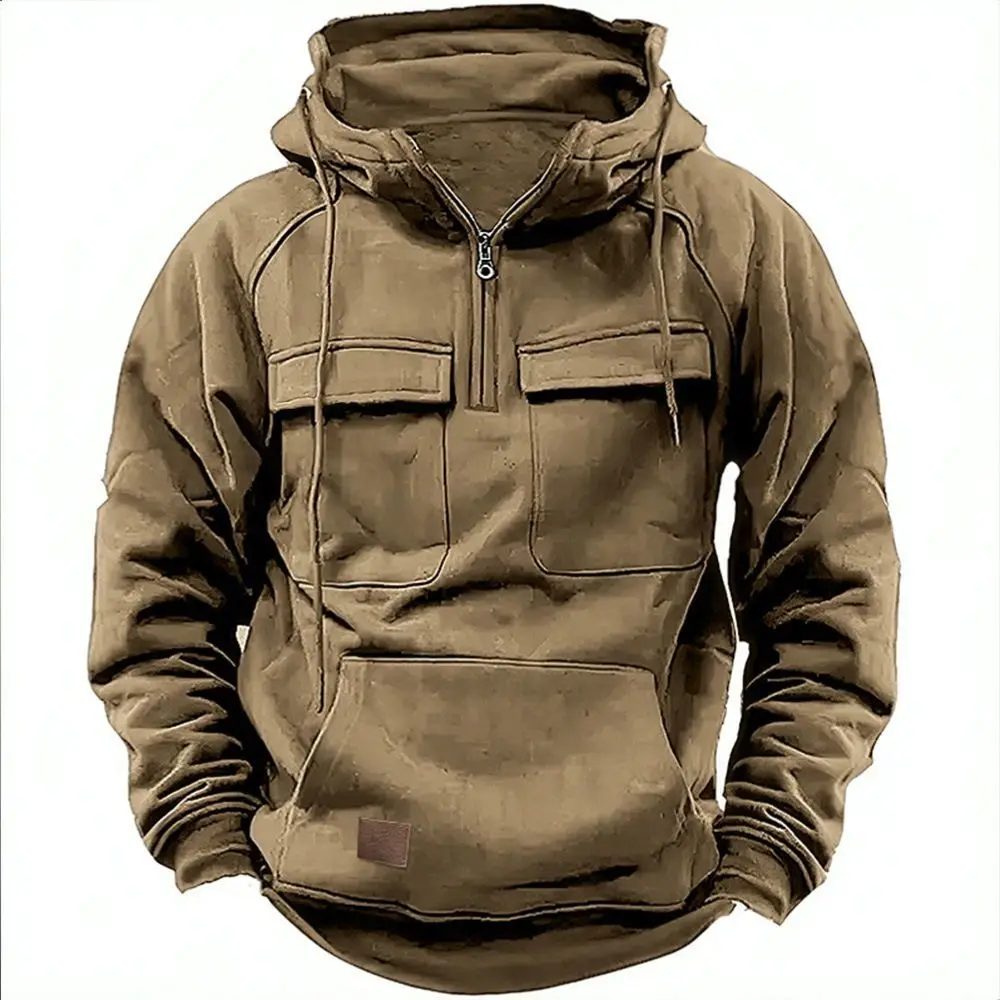 

Men Hoodies Autumn Winter Hooded Youth Sweatshirt Cargo Solid Casual Jacket Harajuku Streetwear Men Clothing Vintage Hoodies