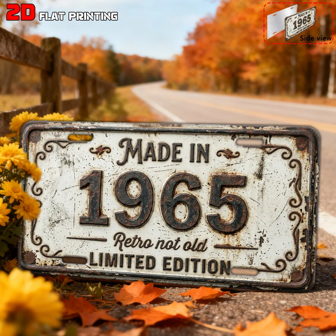 2D Flat, [2D Flat] 1pc, 1965 Limited Edition Retro Aluminum Sign, Home Decor, Birthday Gift (6' X 12'), Garage Decor, Classic De