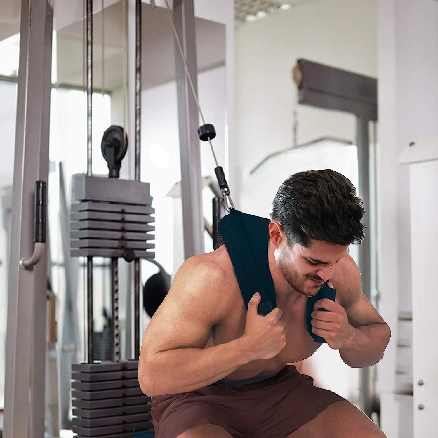 VigorPowerGear-Workout V-shape Abdominal Belt, Ab Exercise Harness, Padded Shoulder Strap, Home Gym Equipment