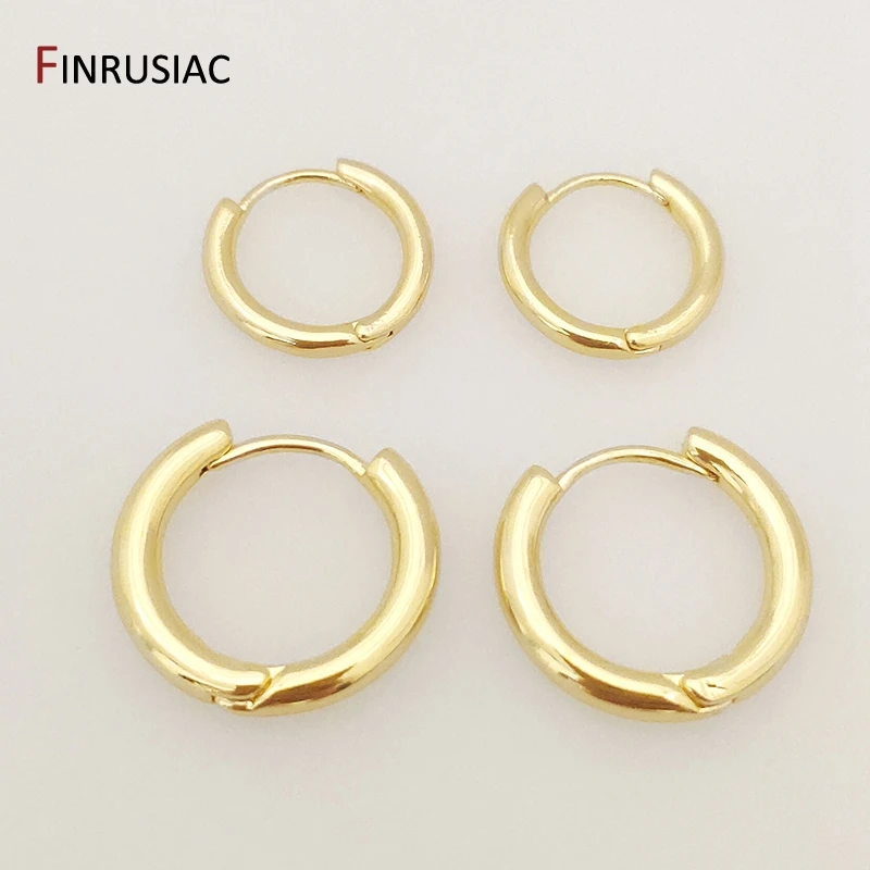 Rhodium/Gold Plated Simple Hoop Earrings for Women Circle Piercing Round Ring Earrings Fashion Jewelry wholesale