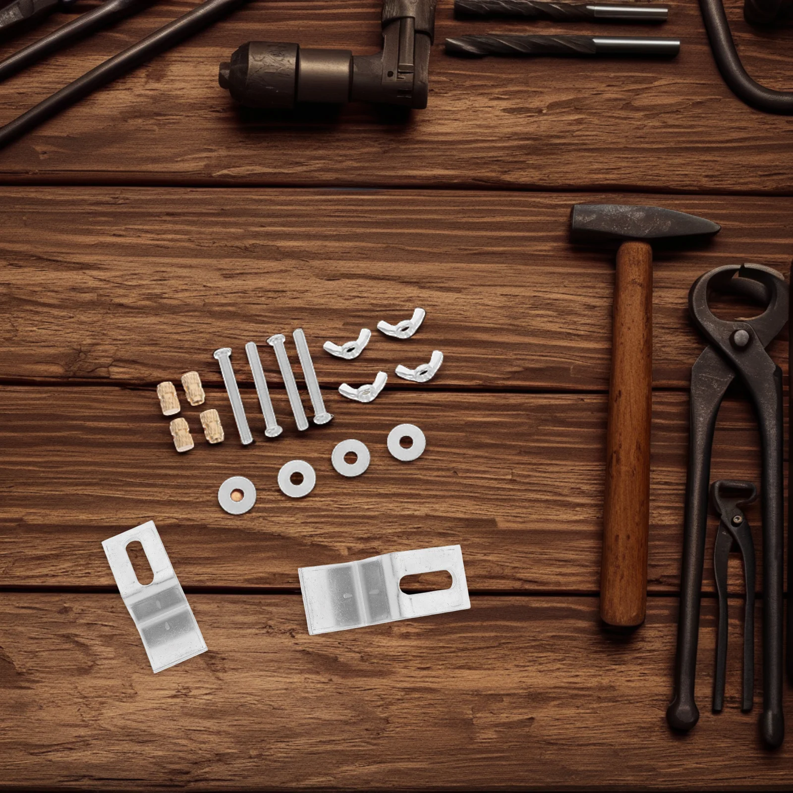 

1Set Undermount Sink Support Brackets Durable Iron Easy Installation Versatile Use Complete Hardware Kit Bracket Under The Sink