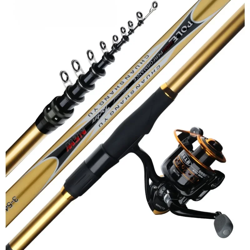 Ultra Light Carbon Rock Fishing Rod Set,Ultra Hard Sea Fishing Rod,Distance Throwing Rod,Large Guide Ring,Universal All Water