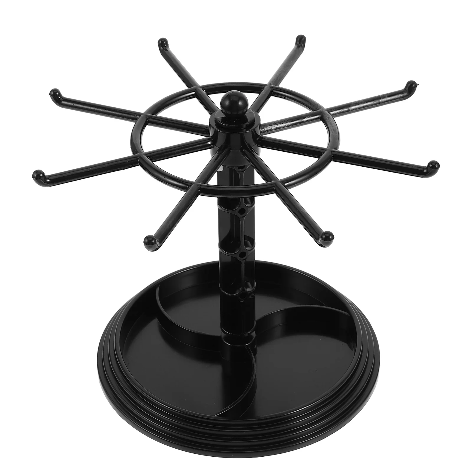 

Rotating Jewelry Display Stand Black Small Space Saving Rotating Earring Holder and Keychain Display Stand for Vendor Events