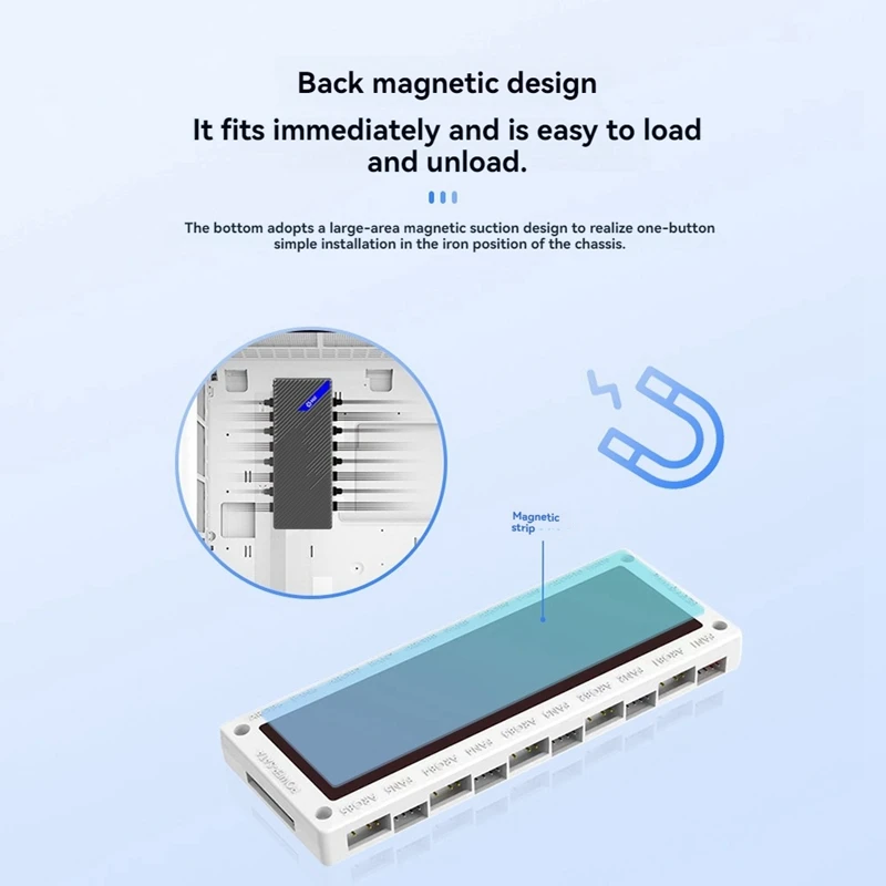 Computer ARGB Controller 5V 3Pin PWM Temperature Control Dual 10 Expansion Ports SATA Power Supply Fan Hub RGB Splitter