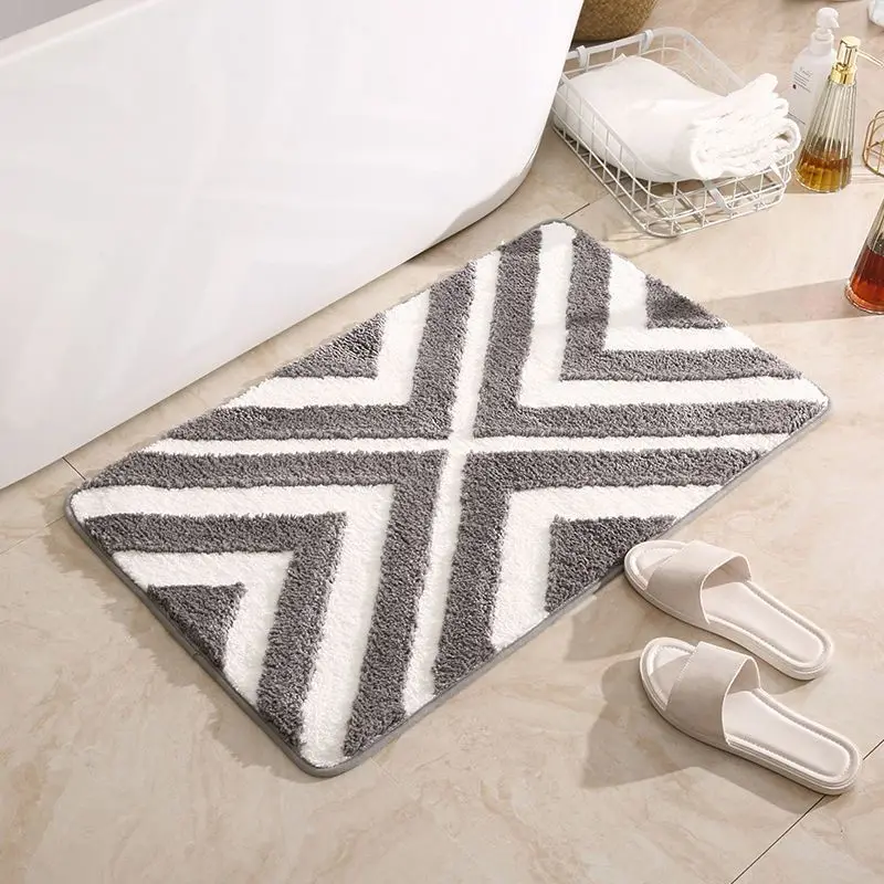 Nordic ins bathroom floor mat Bathroom absorbent door mat door entry quick drying foot mat toilet non-slip carpet mat