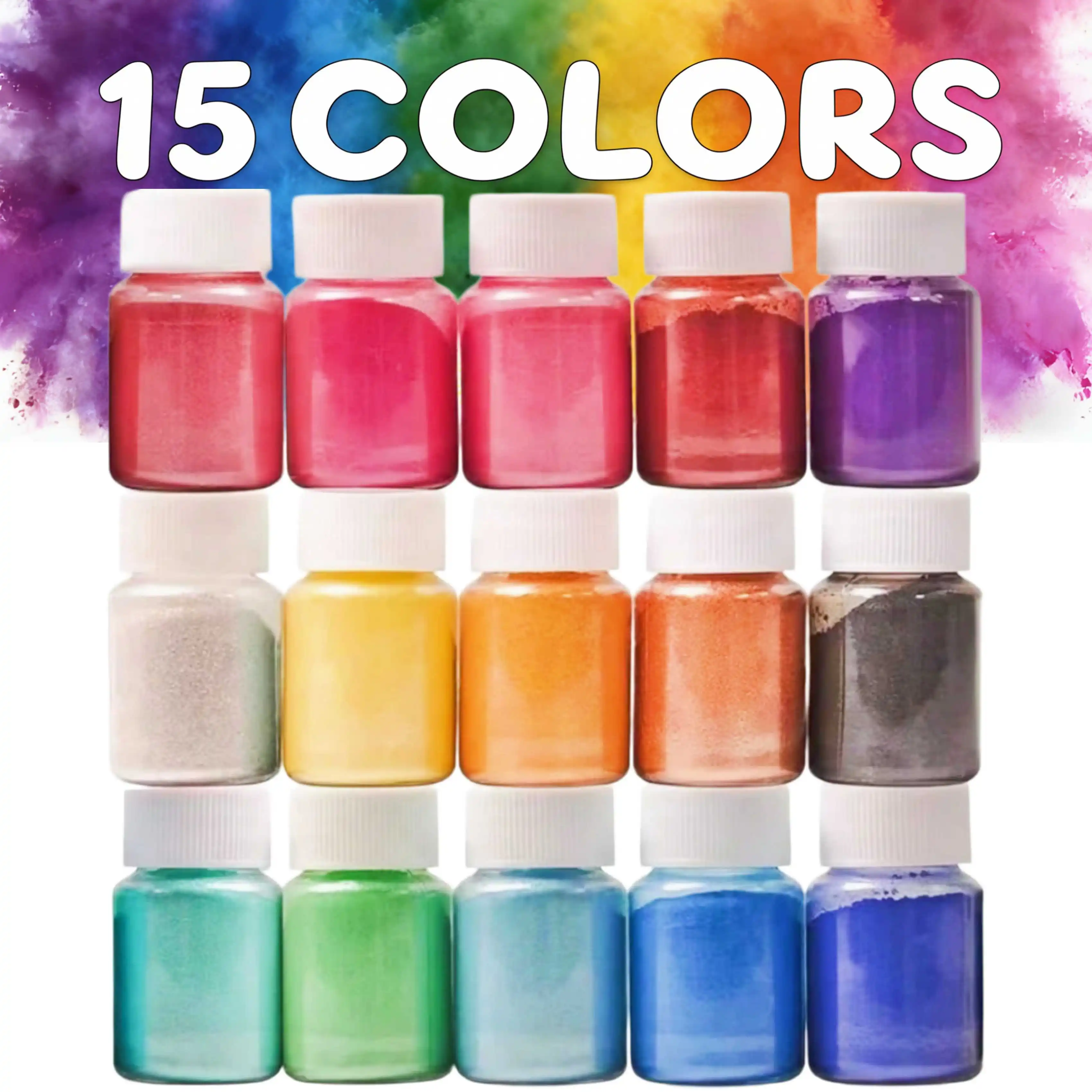 Poudre de résine phénolique 20 ml en 15 couleurs - Colorant pailleté vibrant pour injection de résine artisanale, fabrication de bougies, artisanat - Fournitures DIY, fournitures pour loisirs créatifs |     Couleurs vives |   Texture Lisse