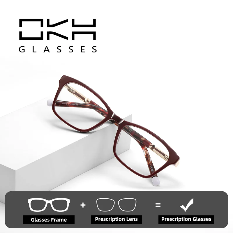 

OKH New Fashion Hyperopia Prescription Myopia Square Frame Anti-blue Light Eyewear for Women and Men