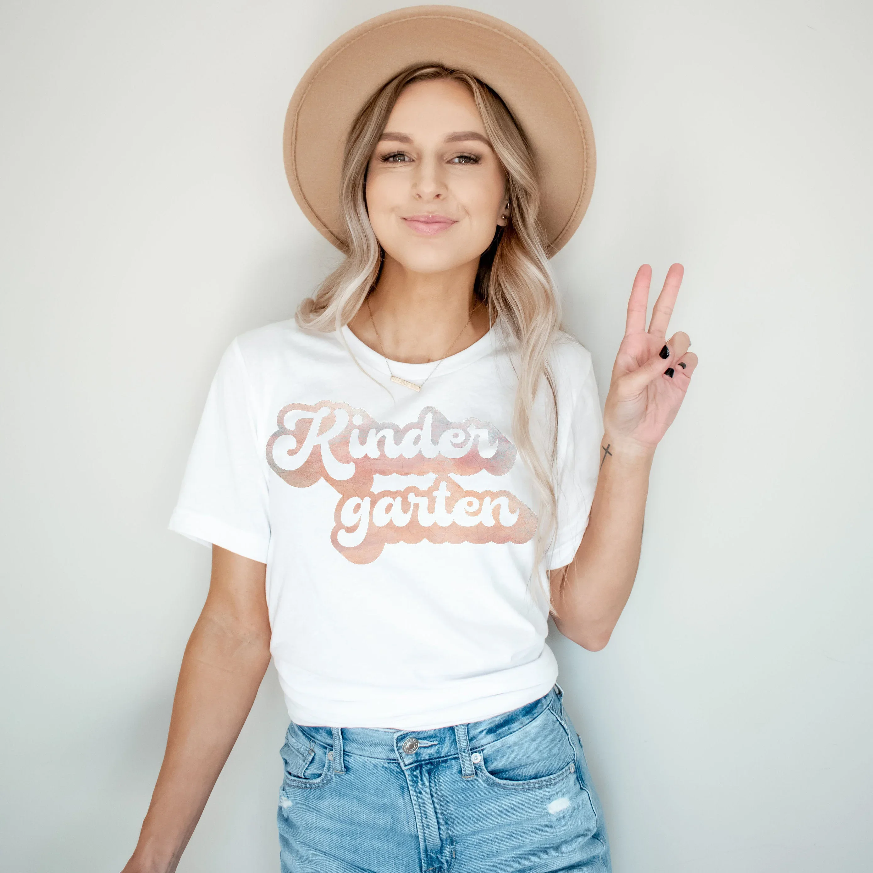 Camiseta feminina manga curta com gola O, estampa engraçada para professores do jardim de infância, top Harajuku, casual para senhoras, moda básica