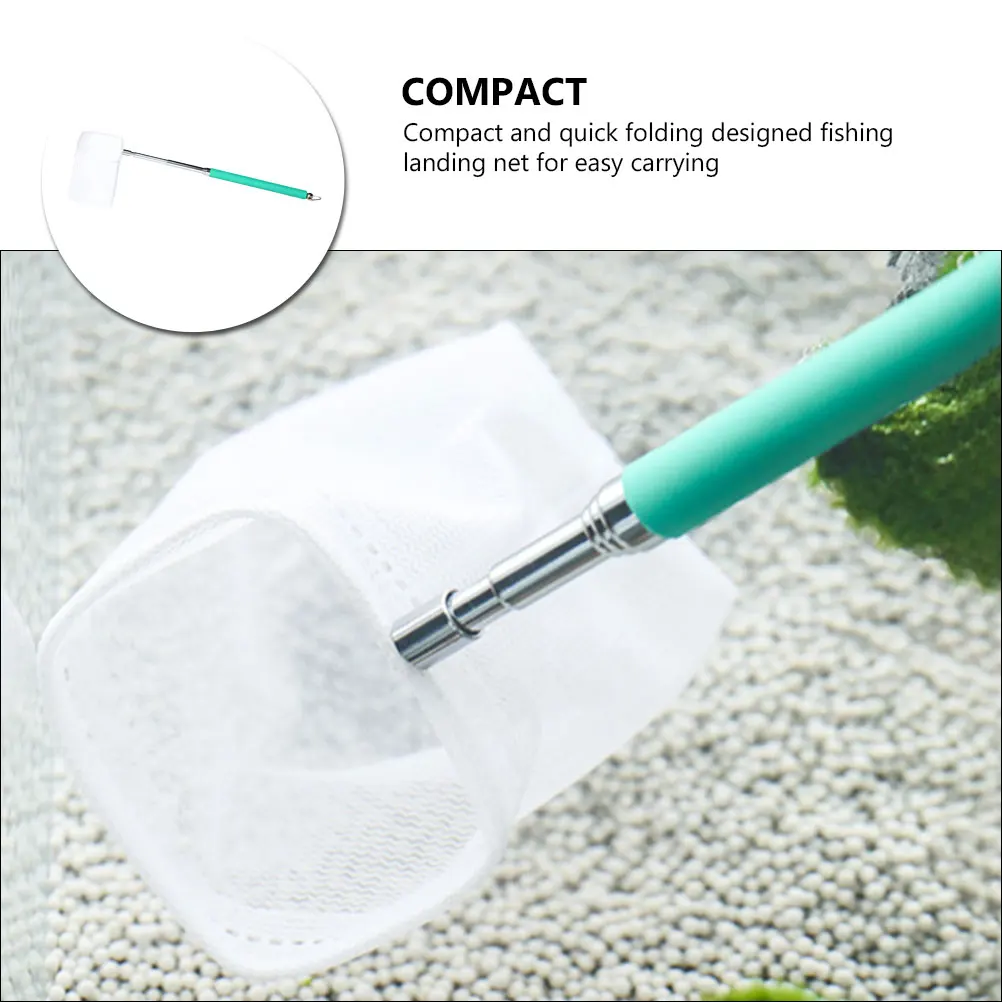 

3D Telescopic Landing Aquarium Tank Shrimp Pond Small Fish Nets Catch Release Tool Fishing Tackle Accessories Mini Metal Fish
