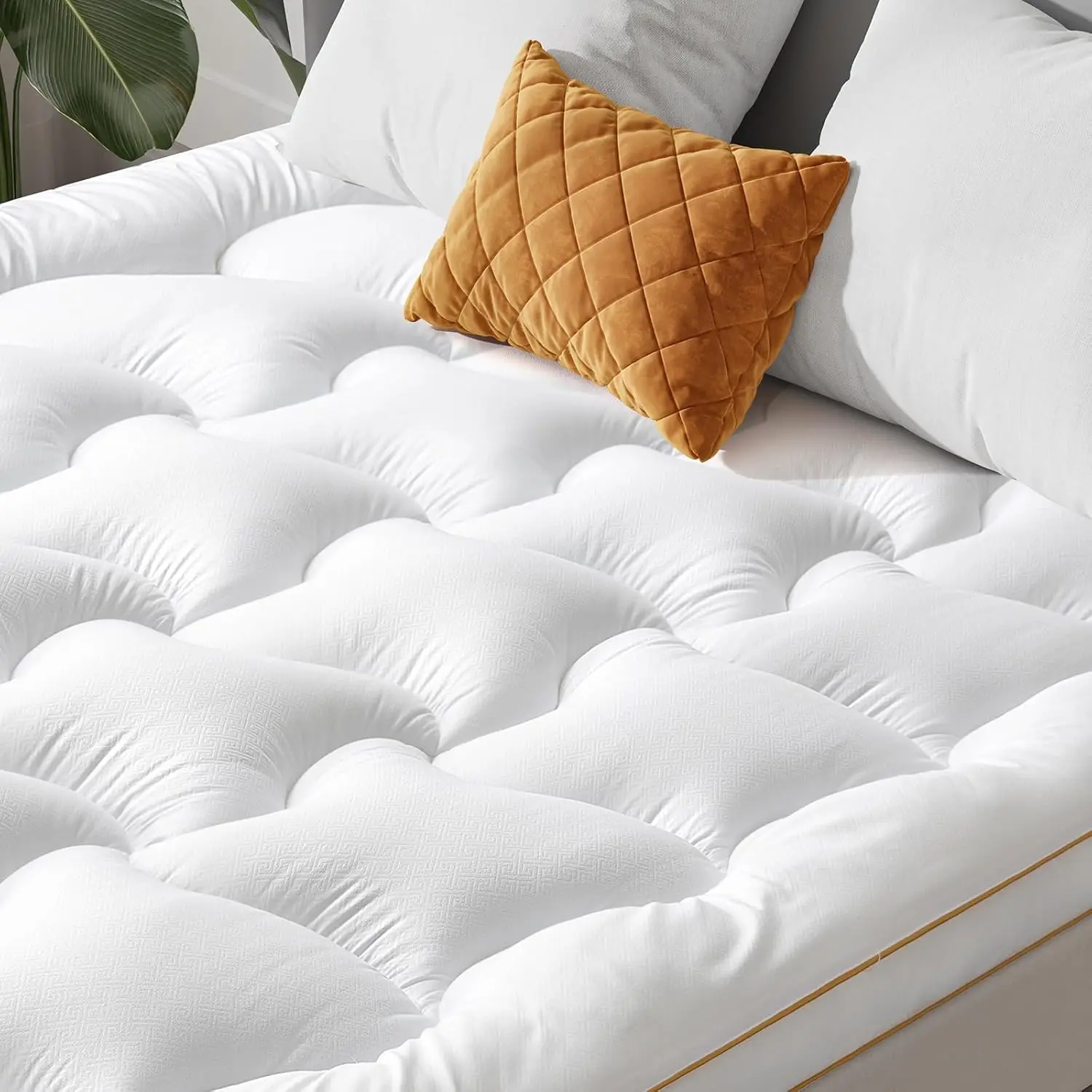 

Twin Xl Mattr Topper, Quilted Fitted Mattr Pad Twin Xl Size For College Dorm Bed, Soft Fluffy Pillow Top Bed Mattr Topper Down