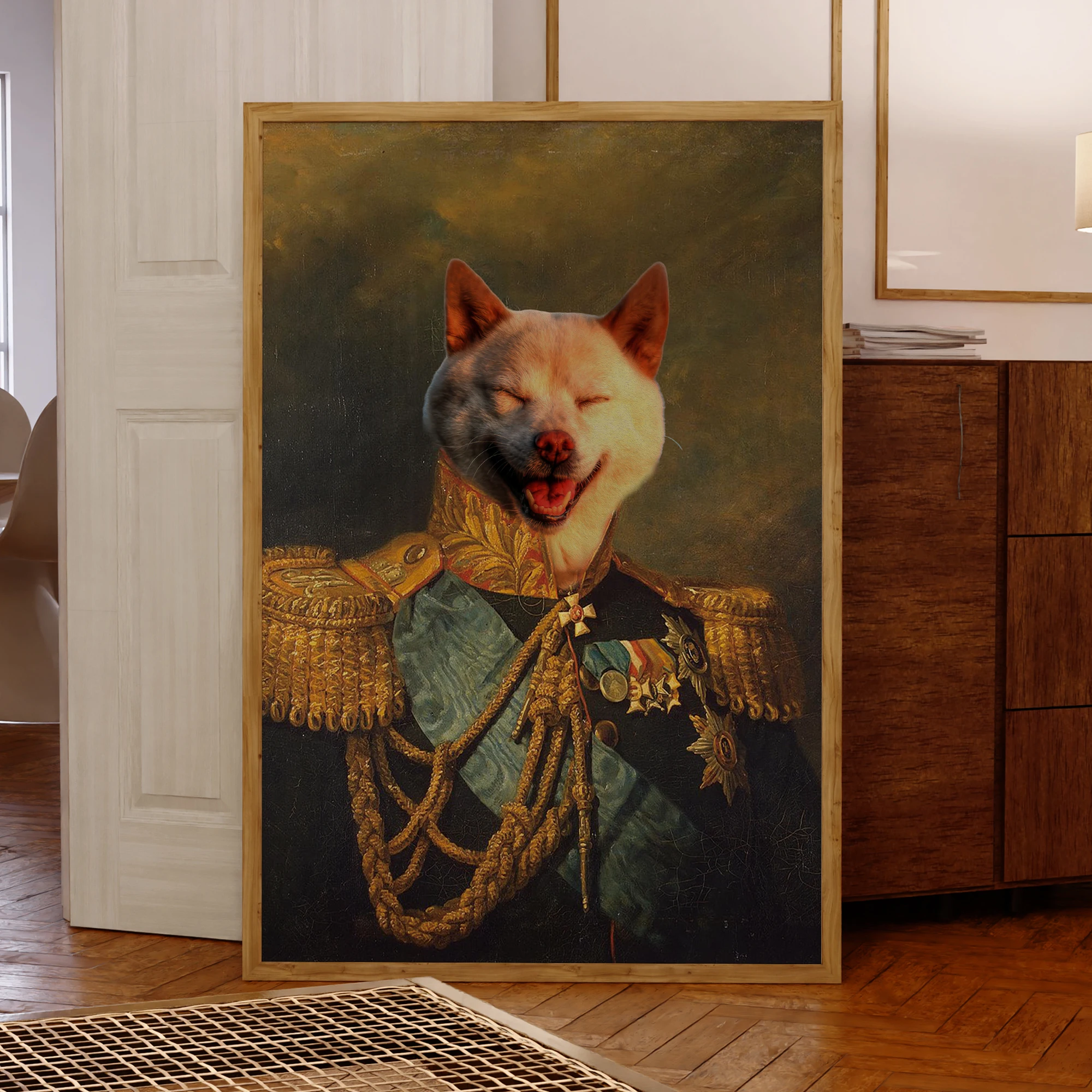 

Customized Pet Photo Shiba Inu Dog Wall Art Prints Canvas Painting Poster Picture For Living Room Home Decor