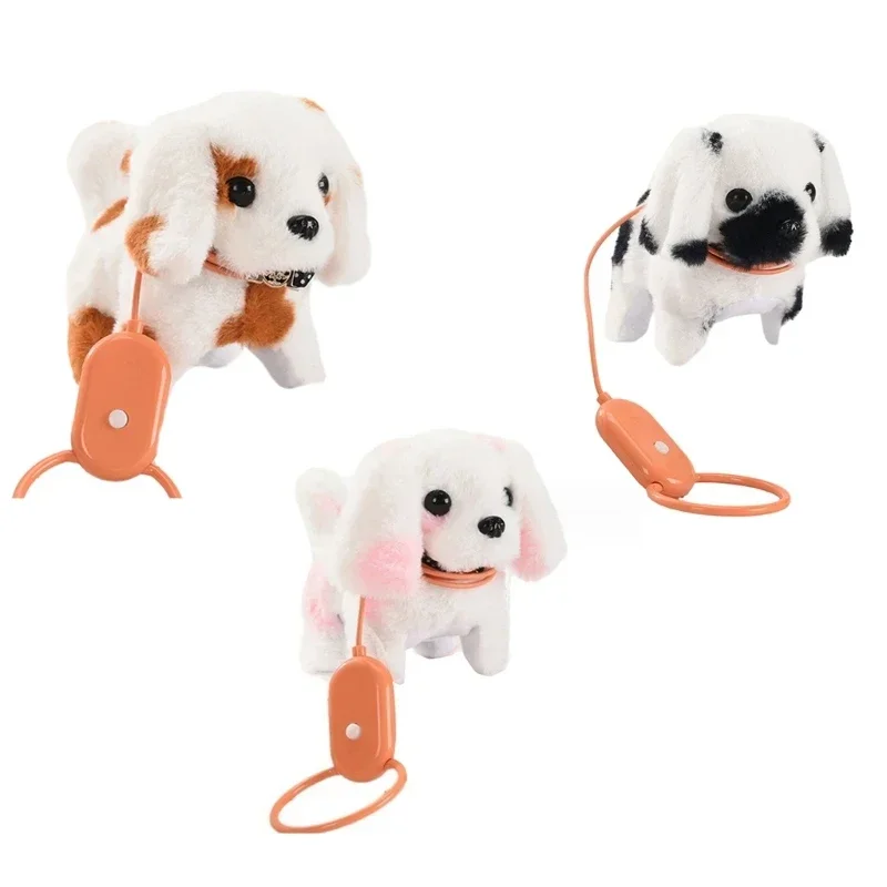 Juguete electrónico de peluche para perros, juguetes interactivos divertidos, tizas, barras, cola para sacudir, perro de peluche realista, regalo para niños