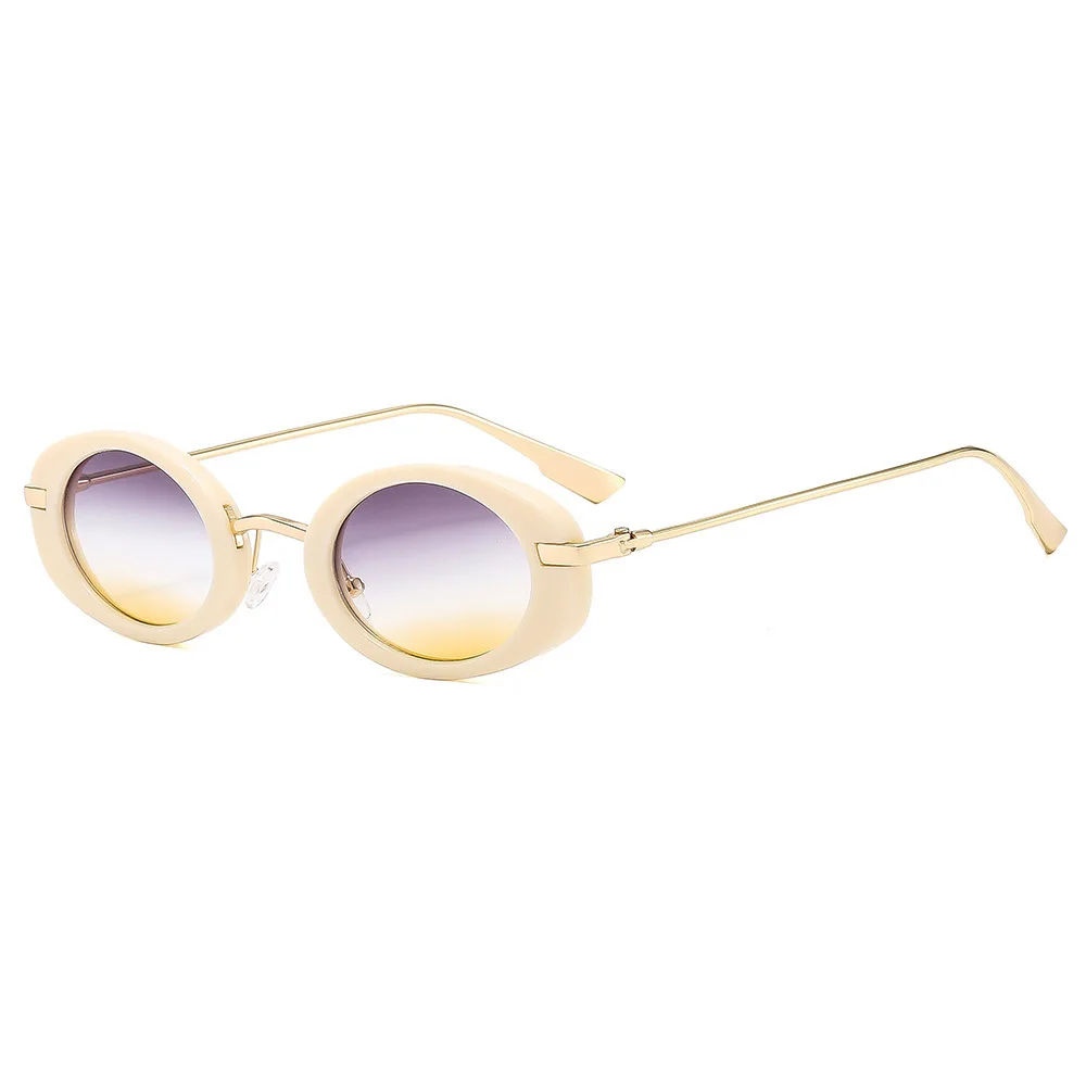 

New Retro Gradient Oval Small Frame Women Sunglasses 2025 Brand Design Leopard Print Casual Fashion Men Sun Glasses UV400