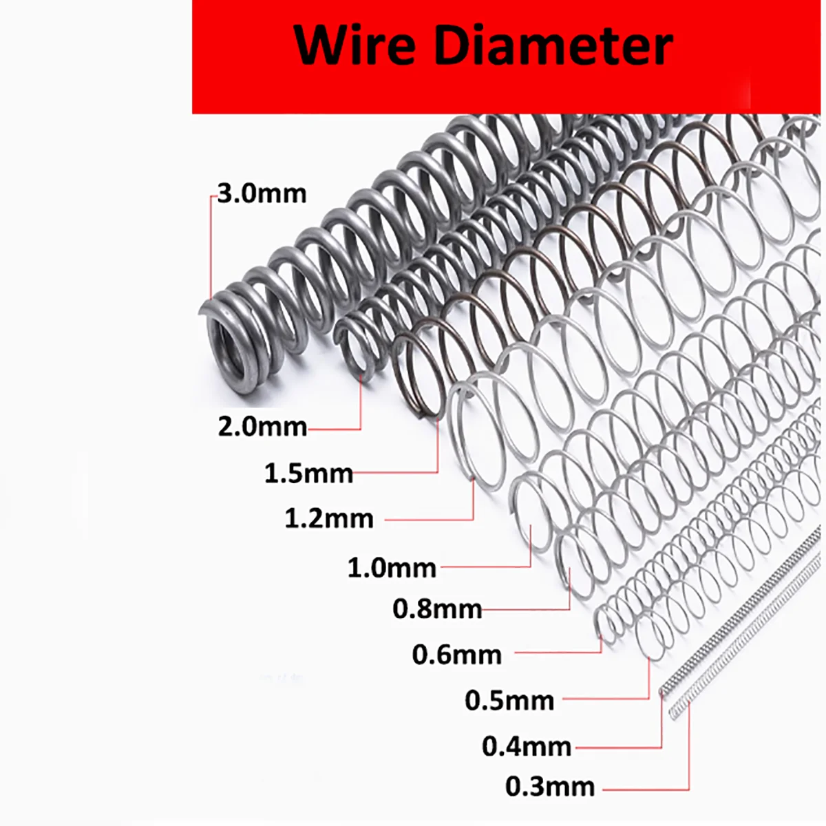 

Length 300mm Wire Diameter 1.5mm Compression Springs Long Presure Spring Spring Steel Outer Diameter 8mm-25mm x 2pcs