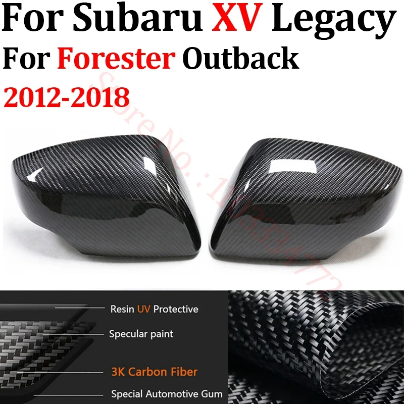 

Rearview Mirror Cover For Subaru XV Legacy Forester Outback 2012-2018 Real Carbon Fiber Side Mirror Shell Frame Replacement Case