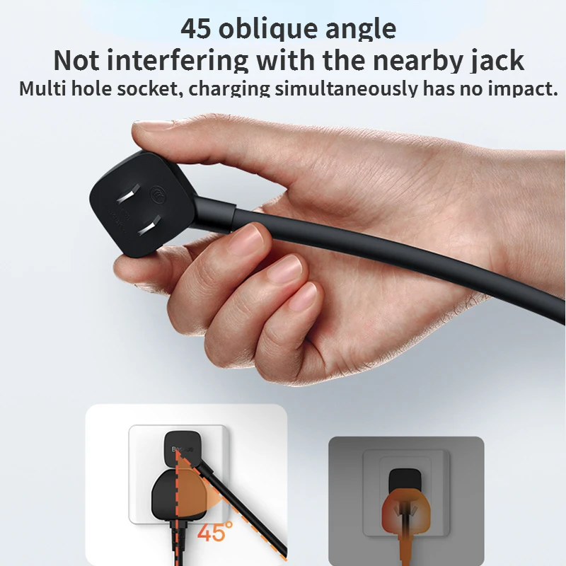 Baseus Mini Travel Patch Panel 1AC 1.0M Extension Cable Power Cord for Business Fan Air Conditioning TV Lengthening Plug Socket