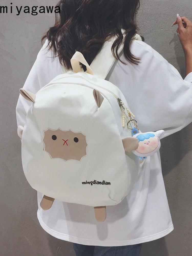 

Miyagawa Cute Cartoon Lamb Backpack for Female College Students Commuting Backpack for Class Casual and Versatile Girl Backpack