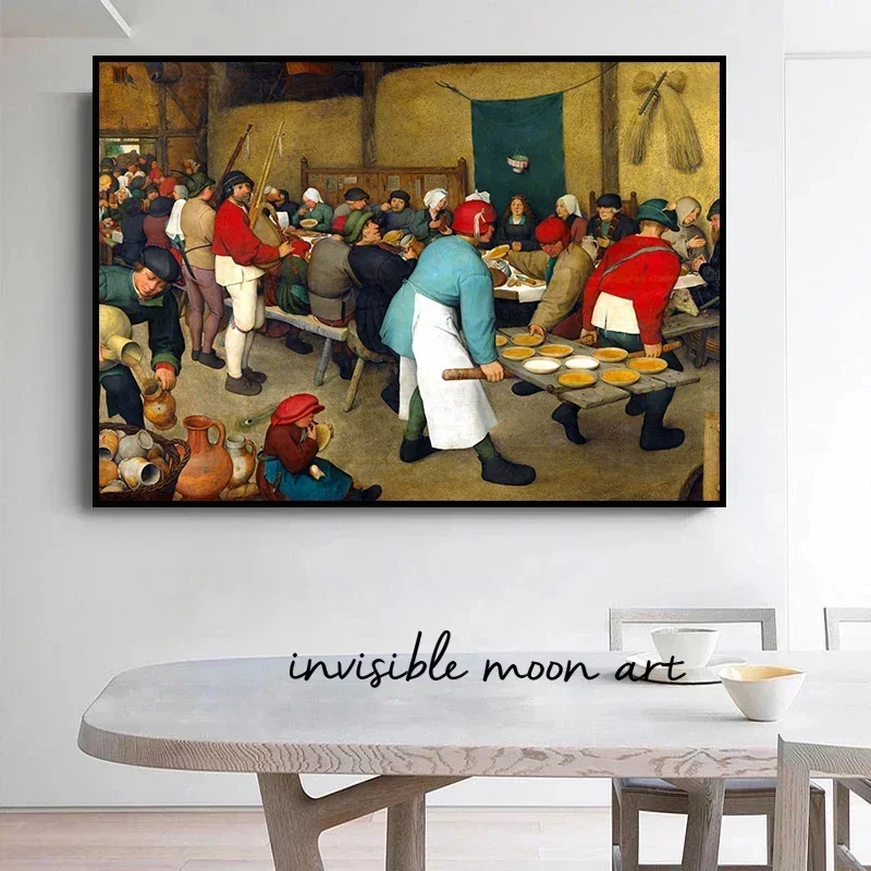Vintage Canvas Painting Wall Art Farmer Theme Painter Pieter Bruegel The Elder Artworks Harvest Poster Prints Picture Home Decor
