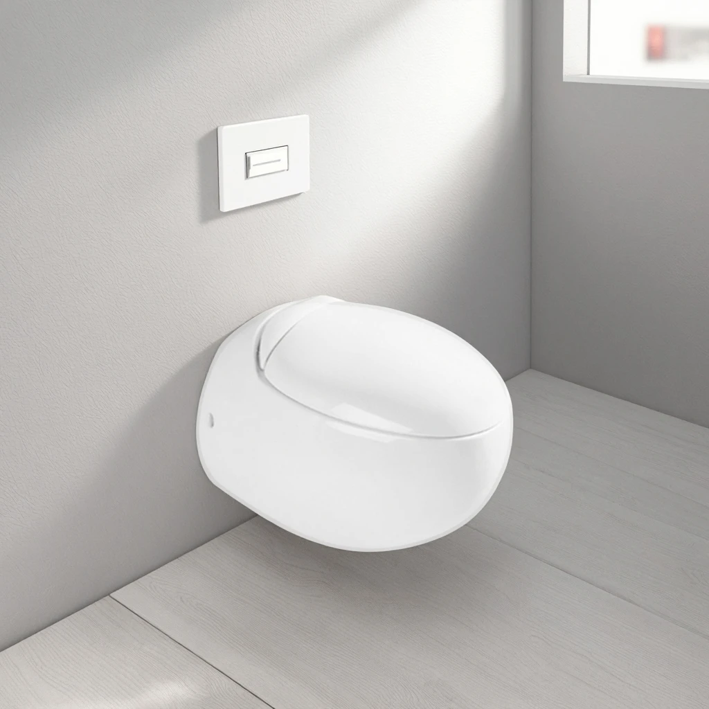 Modern Design Home Furnishing Hotel Wall Mounted White Porcelain Toilet Integrated Bathroom Toilet Ceramic Toilet
