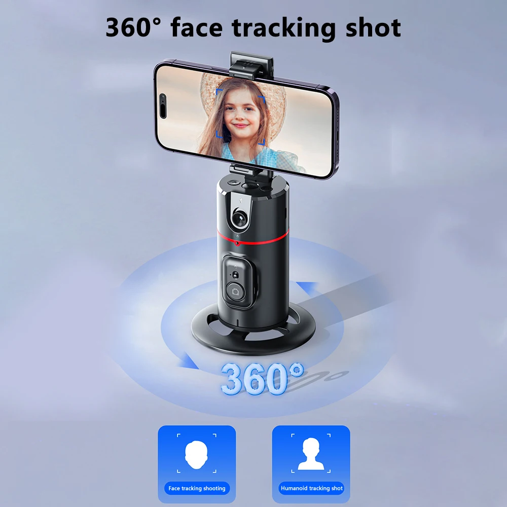 New Auto Face Tracking Tripod Auto Tracking Phone Holder Horizontal and Vertical Screen Switching 360° Rotating Phone Holde