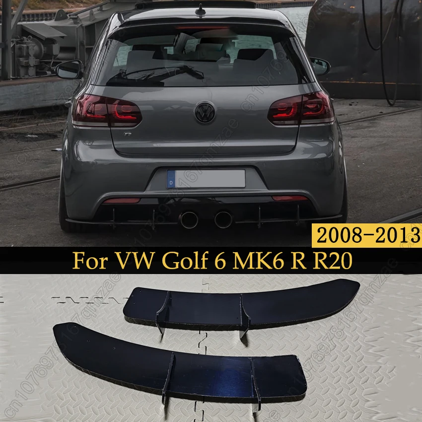 Car Rear Bumper Lip Diffuser Spoiler Splitter Protector For VW Volkswagen Golf 6 MK6 R R20 2008-2013 Car Styling Auto Body Kits