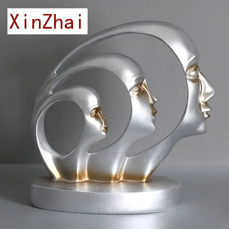 

Abstract Human Face Resin Character Model Statues Figures Sculptures Home Office Living Room Interior Decor Figurines