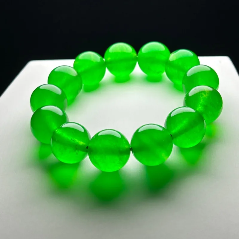 

Certified Natural Burmese Ice Green Beads Jade jadeite Bracelets bangle 17MM