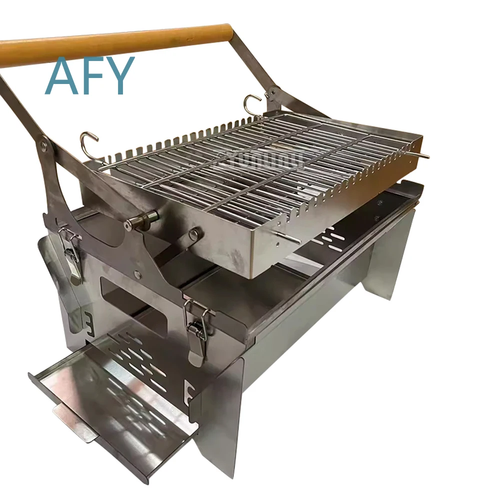 Flip Charcoal Barbecue Grill for Outdoor Cooking Detachable Rotating Mesh Grill for Household Use Electric Kippengrill for