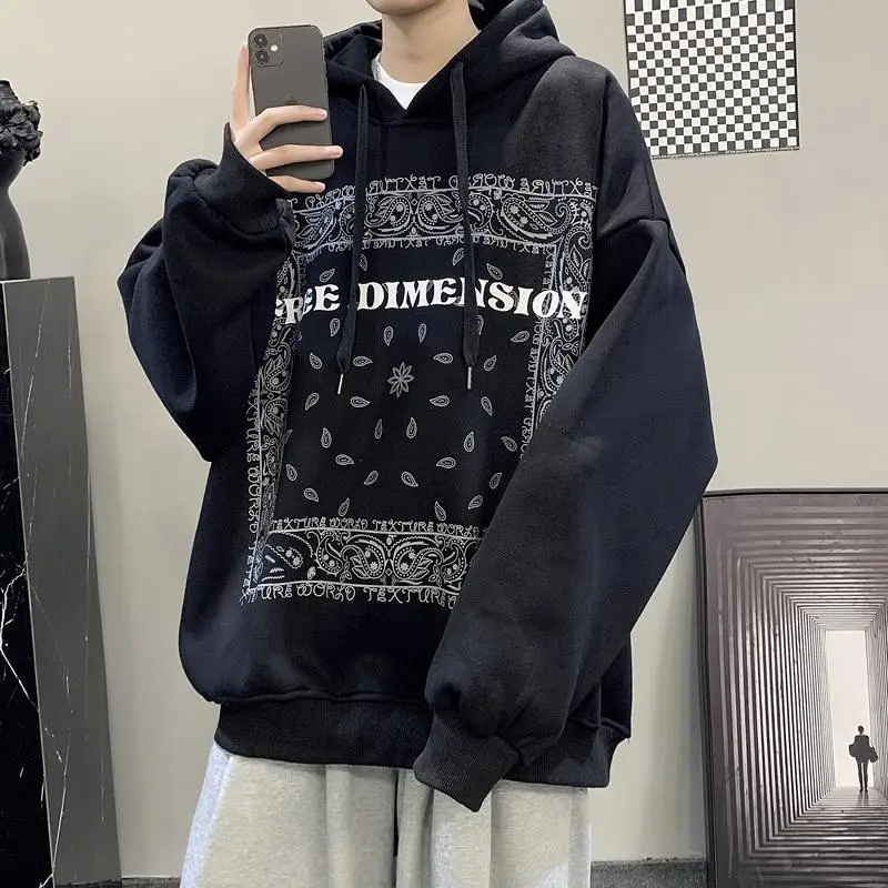 

Sweatshirt men's trendy ins European and American hip-hop style street jacket hooded oversize internet celebrity fried street