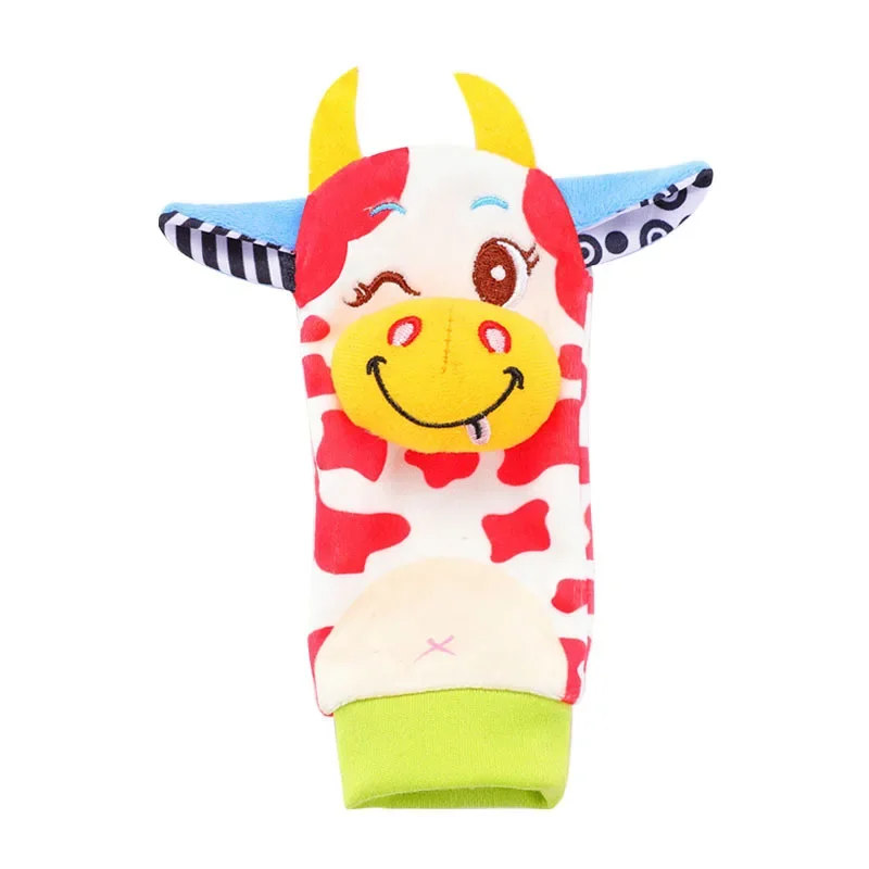 0-12 Months Baby Rattles Toys Animal Socks Wrist Strap Rattle Baby Foot Socks Bug Wrist Strap Toddler Socks Pacifier Toys