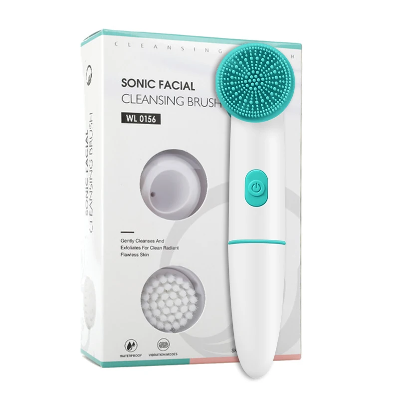Silicone Facial Cleaner Brush Electric Machine Make up Cleaner Facial Pore Cleaner 3 in 1 Face Cleansing Brush