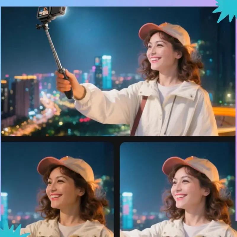 ABZW 3-Color Magnetic Quick-Release Fill Light Multi-Color Beauty Light For DJI Osmo Action5/4/3