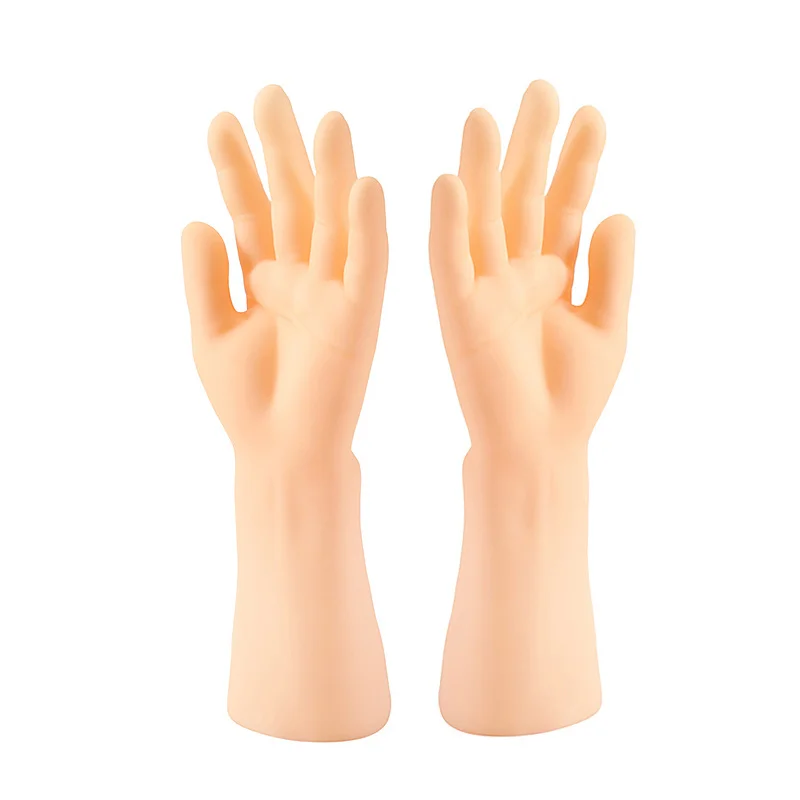 A Pair of Simulated PVC Male Hand Mannequin Standing Hard Men\'s Hand Model Gloves Ring Display Props